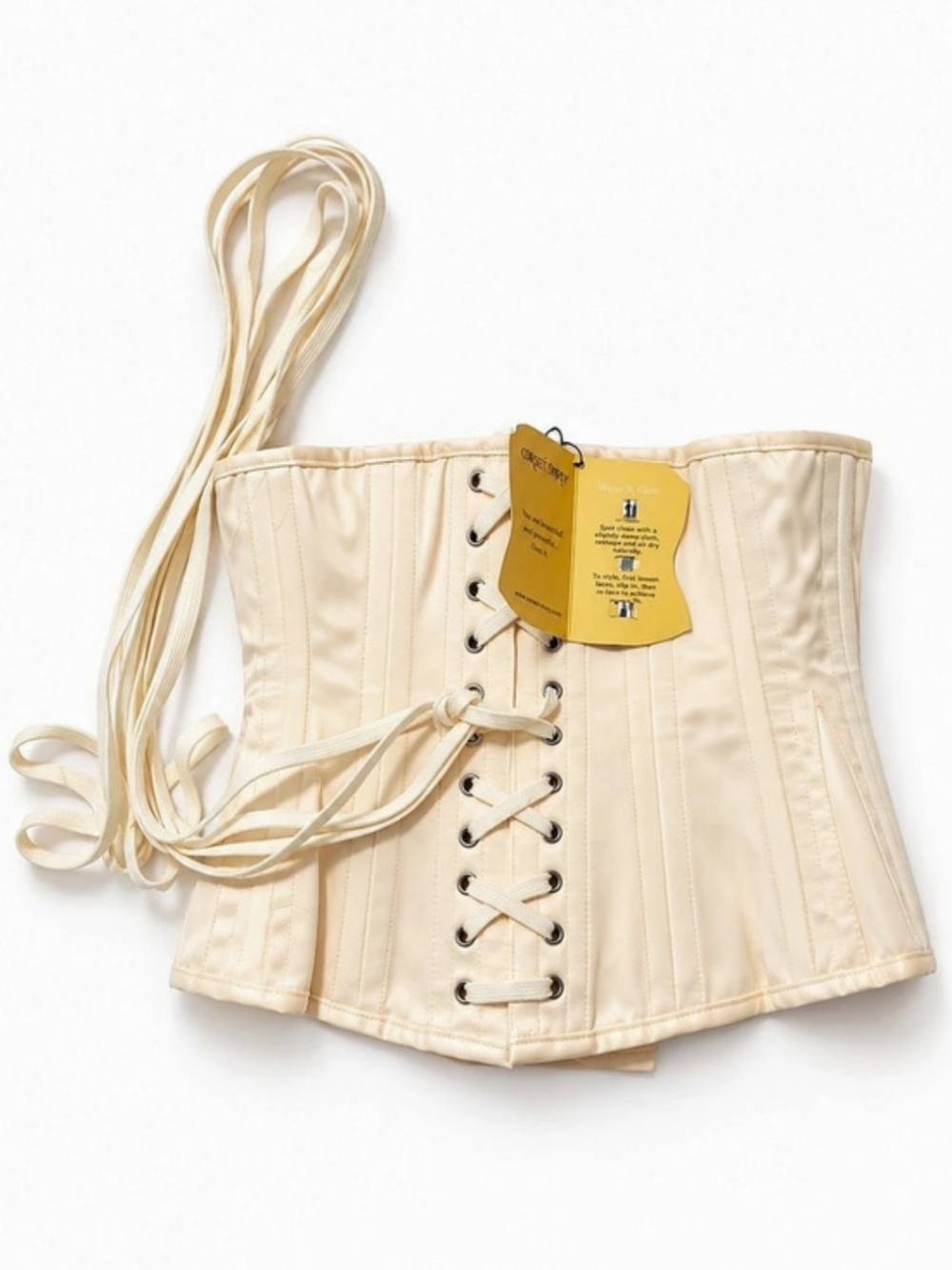 Corset Story Instant Shape Satin Underbust Corset, Cream NWT